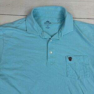 Peter Millar Seaside Wash Polo Shirt Mens M Blue Oak Hill Country Club Golf Logo
